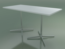 Table rectangulaire avec base double 5524, 5504 (H 74 - 69x139 cm, Blanc, LU1)