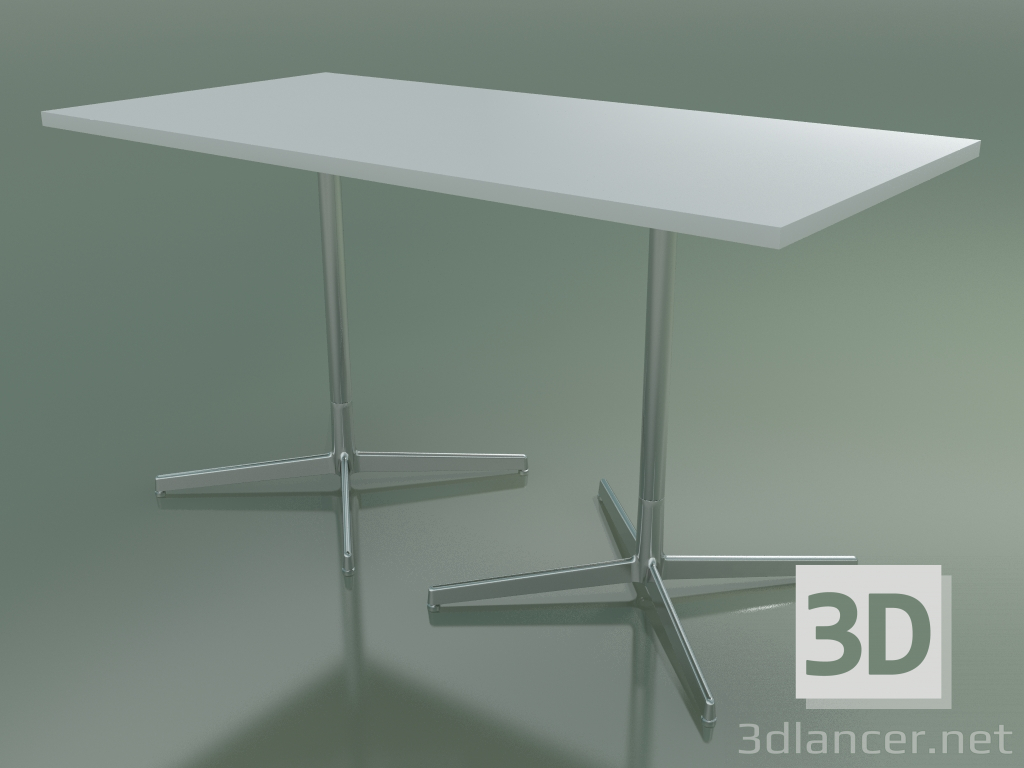 modello 3D Tavolo rettangolare con doppia base 5524, 5504 (H 74 - 69x139 cm, Bianco, LU1) - anteprima