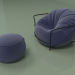 3D Modell Sessel Uni mit Pouf (Elektriker) - Vorschau
