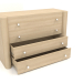 3d model Chest of drawers TM 021 (open) (1210x480x810, wood white) - preview