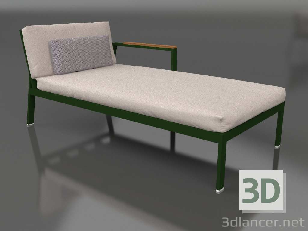 modèle 3D Module canapé, section 2 droite (Vert bouteille) - preview
