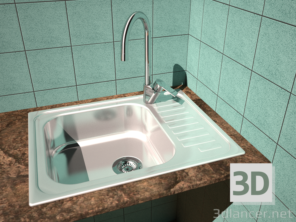 3D Lavabo TEKA Klasik 1B 1-2D modeli satın - render