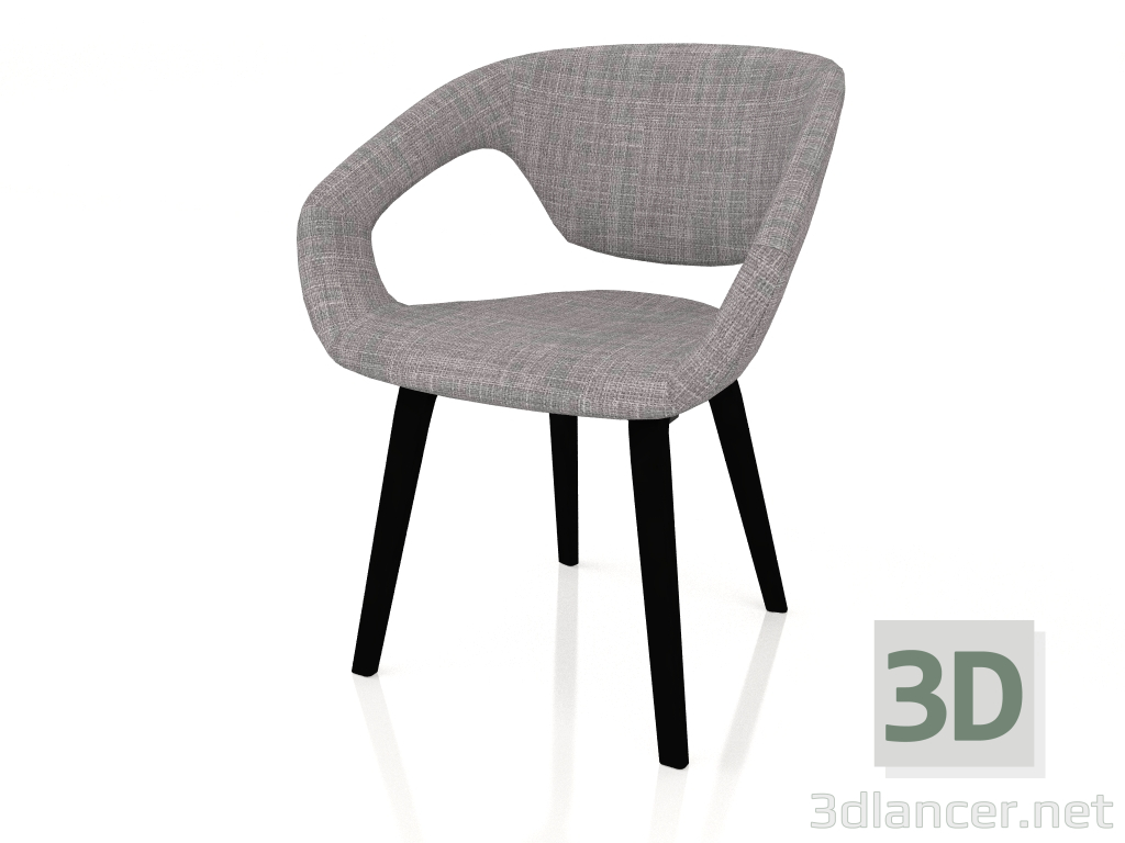 modèle 3D Chaise Flexback (Noir-Gris) - preview