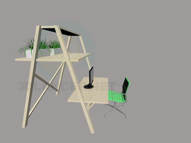 3d model escritorio de escalera - vista previa