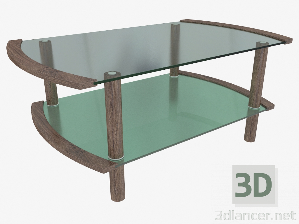 3d модель Стіл журнальний зі скляною стільницею – превью