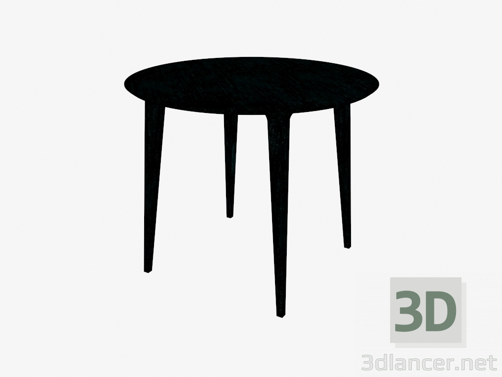 modello 3D Tavolo da pranzo rotondo (frassino tinto nero D90) - anteprima