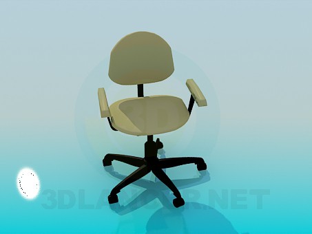 3 डी मॉडल पहियों पर कार्यालय की कुर्सी - पूर्वावलोकन
