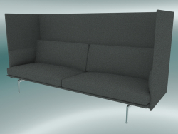 Triple sofa with high back Outline (Remix 163, Polished Aluminum)