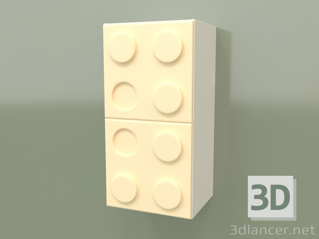 3D modeli Duvara monte dikey raf (Krem) - önizleme