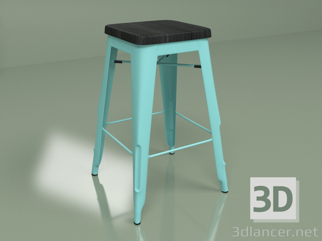 modello 3D Sedia semi-bar Marais Color 1 (nero, turchese) - anteprima