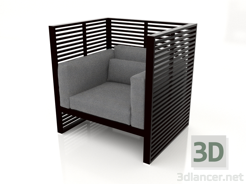 3d model Normando lounge chair with a high back (Black) - preview