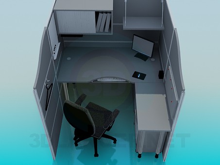 Modelo 3d O mobiliário no escritório - preview