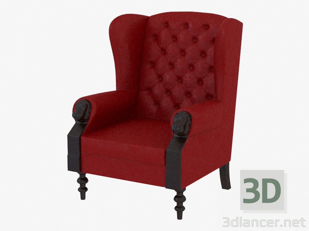 3d model Armchair leather in a classic style Nobel - preview