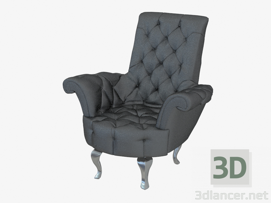3D Modell Sessel Leder im Art-Deco-Stil B141 - Vorschau