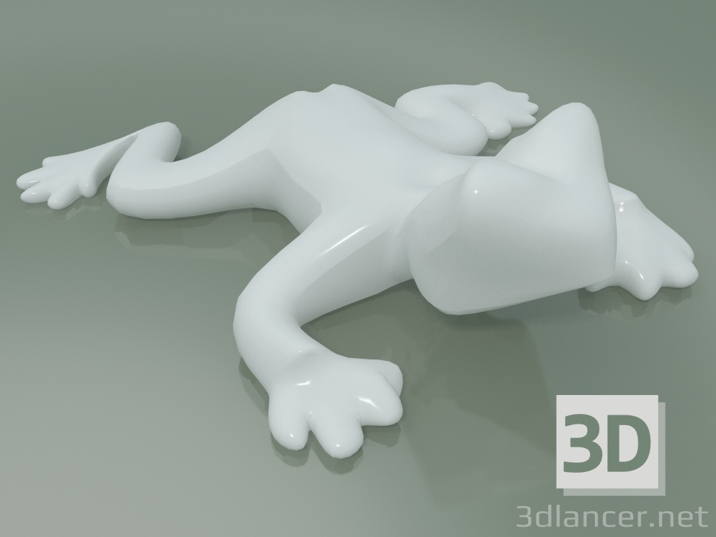 3D modeli Dekor Elemanı Seramik Kurbağa (Beyaz) - önizleme