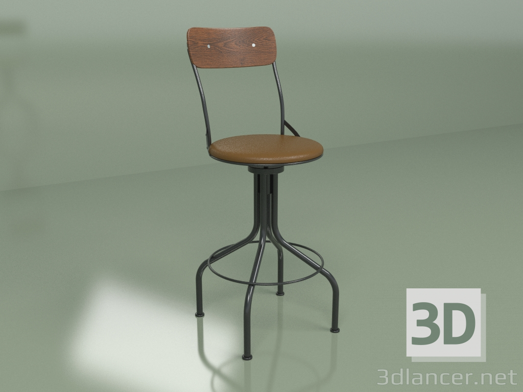 3d модель Барный стул Vintner (черный) – превью