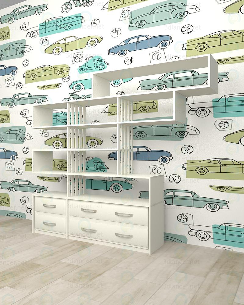 3d model Furniture wall in the nursery - preview