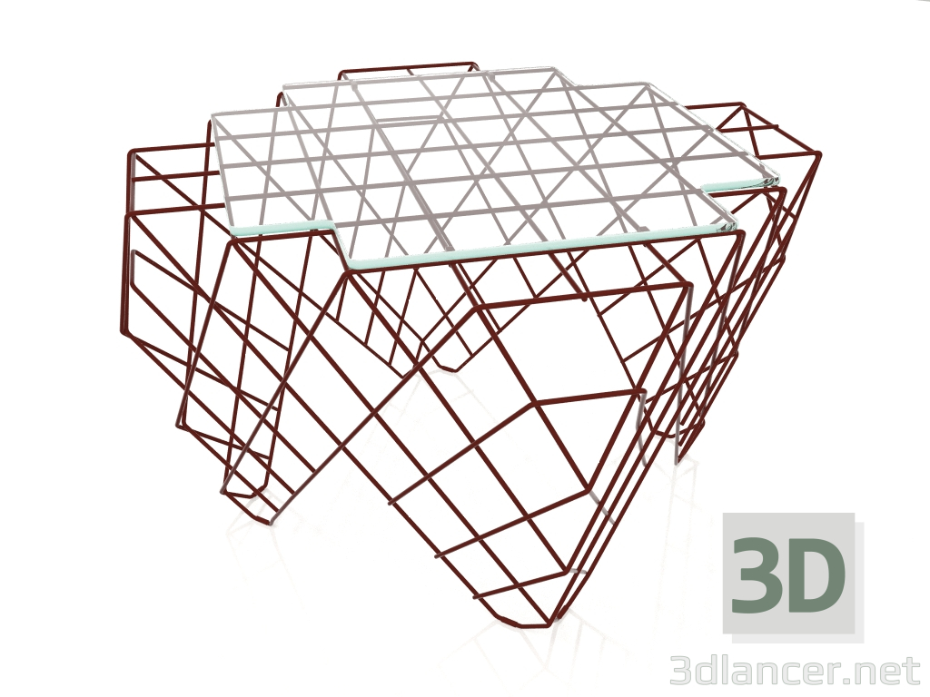 3d model Low coffee table (Wine red) - preview