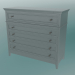 3d model Chest of drawers with legs (Gray-green) - preview