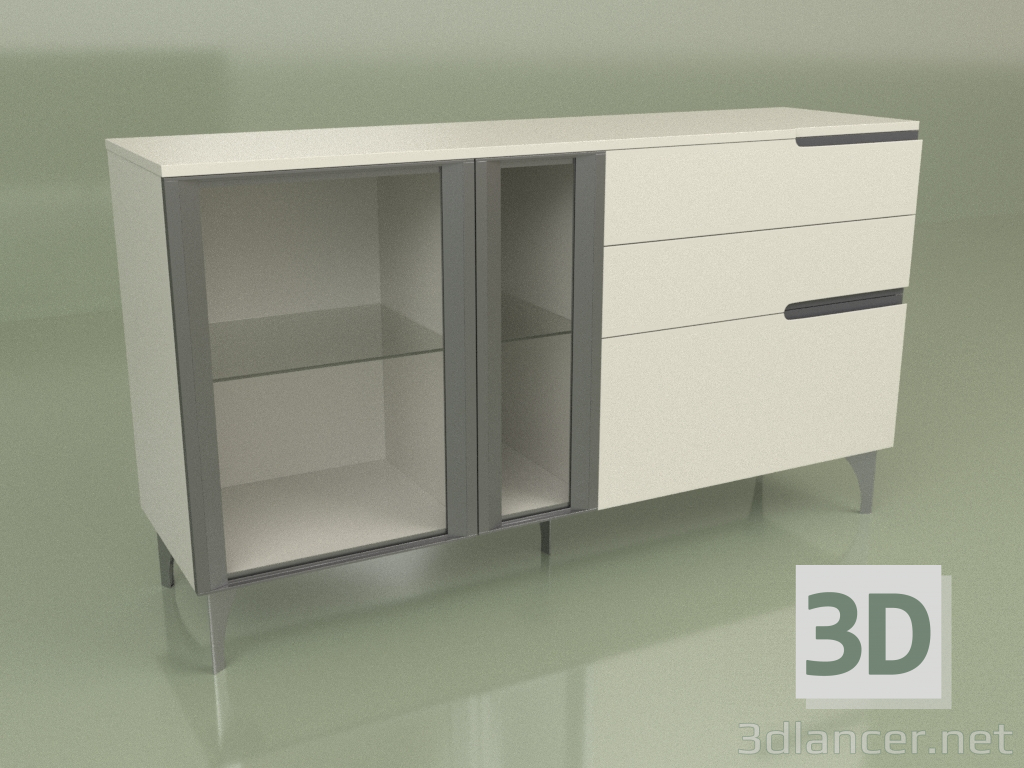 3D modeli GL 230 çekmeceli dolap (Kül) - önizleme
