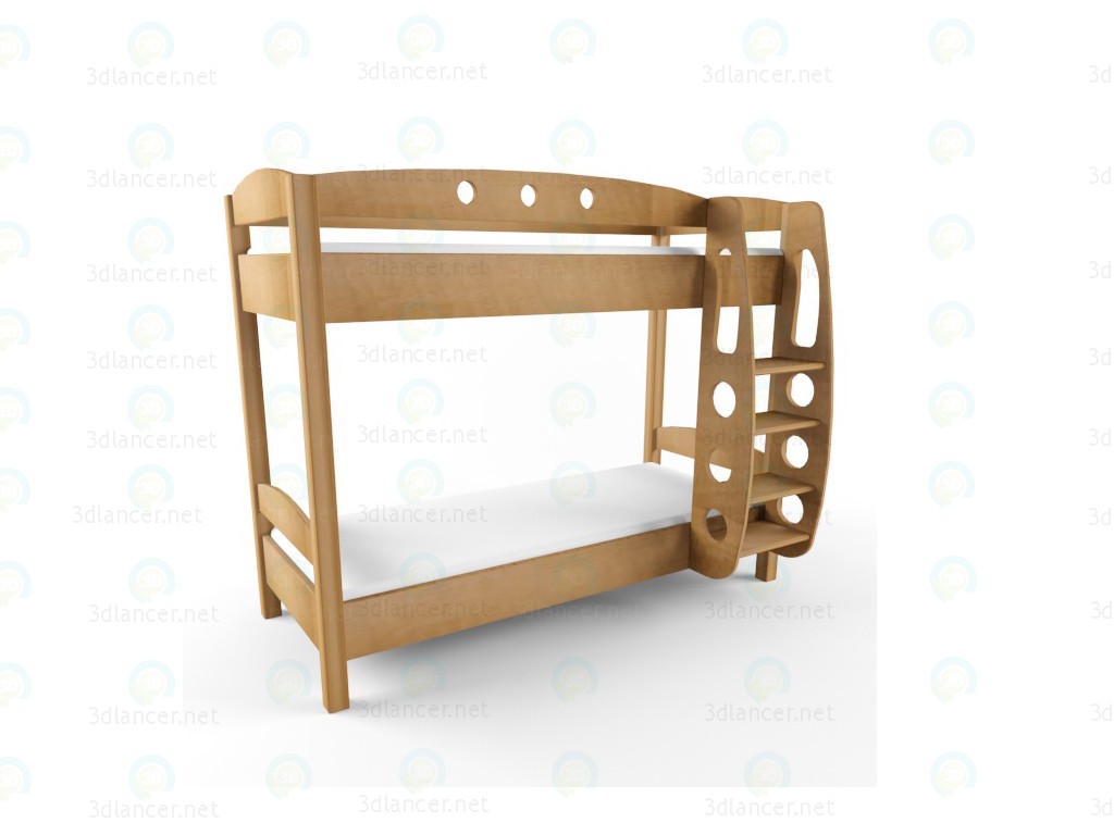 3d model two-tier bed for children "Frigate" - preview