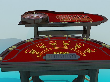 3d model Poker table and roulette - preview