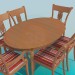 Modelo 3d Mesa e cadeiras incluídas - preview