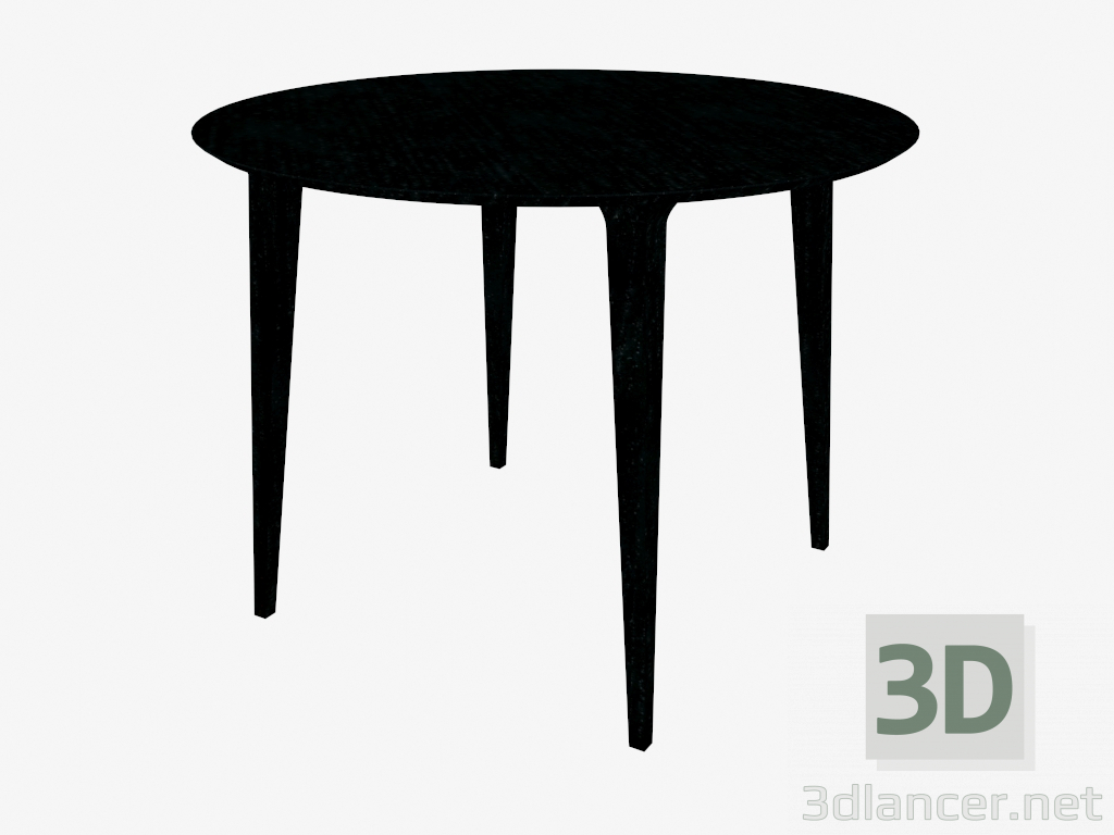 3D modeli Yemek masası yuvarlak (siyah boyalı kül D100) - önizleme