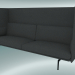 3d model Triple sofa with high back Outline (Hallingdal 166, Black) - preview