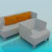3D Modell Sofa und Sessel set - Vorschau