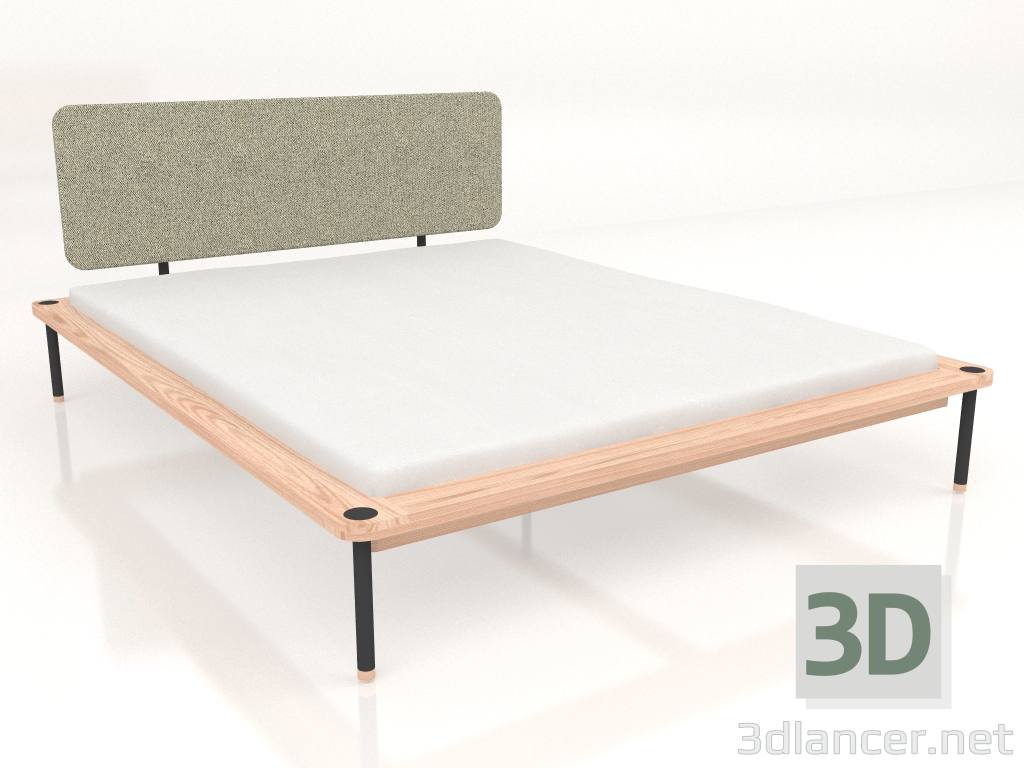 3d модель Ліжко двоспальне Fina з узголів'ям з тканини 160Х200 – превью