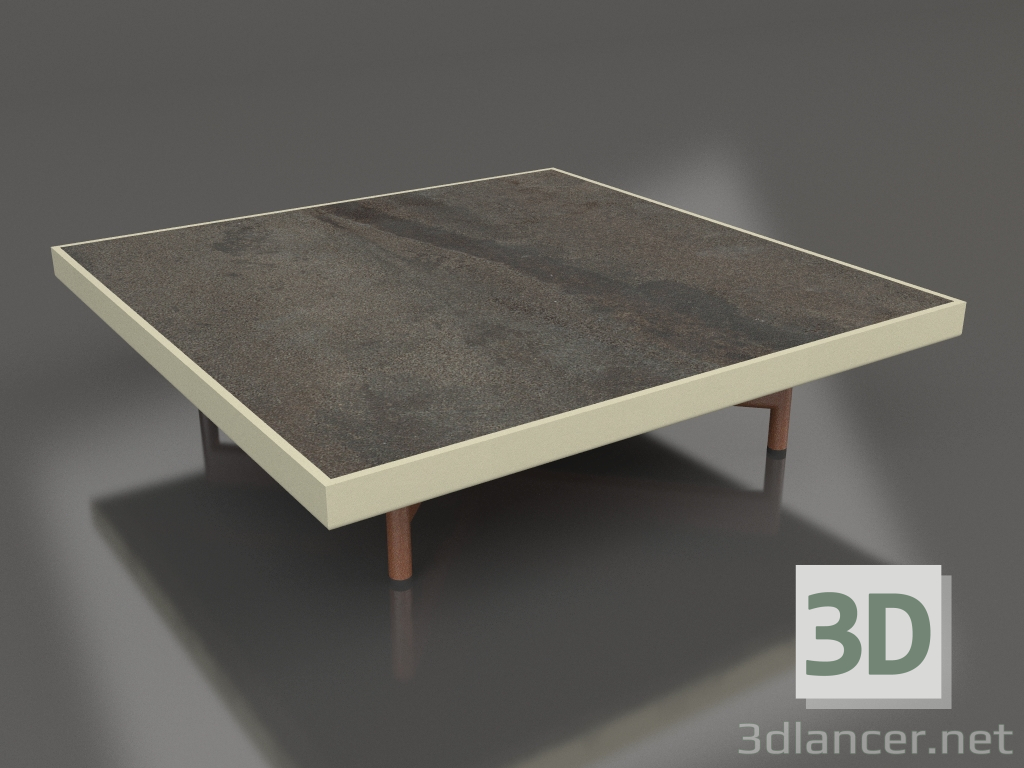 modello 3D Tavolino quadrato (Oro, DEKTON Radium) - anteprima