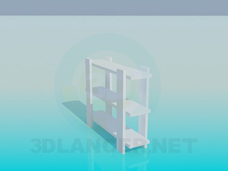 3D Modell Niedrige Bücherregal - Vorschau