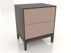Bedside table FARGO 2 drawers with milled facades (beige, dark oak, option 1)