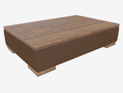 Coffee table with leather upholstery