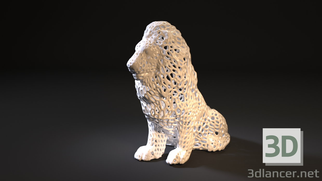 León rey voronoi 3D modelo Compro - render