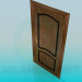 3d model Wooden door with a single handle - preview