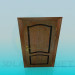 modello 3D Porta in legno con una singola maniglia - anteprima