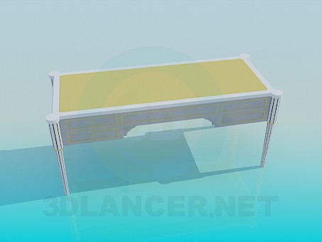 3D modeli Yazı masası Çekmeceli - önizleme