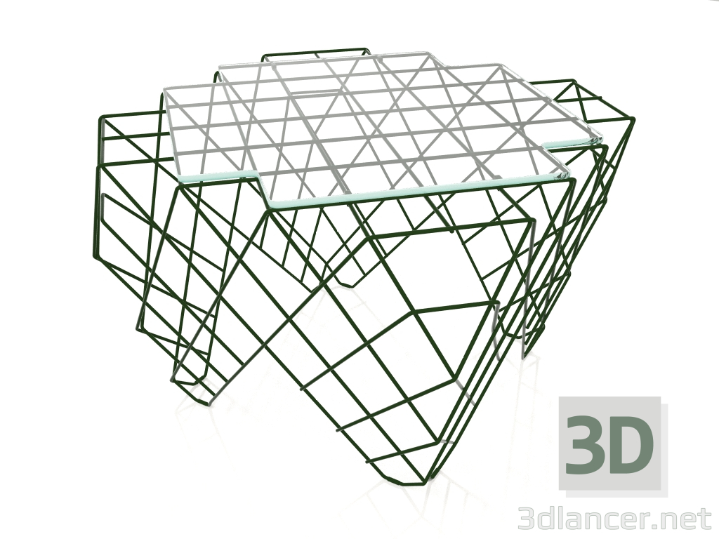modello 3D Tavolino basso (Verde bottiglia) - anteprima