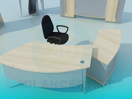 3d модель Набор офисной мебели – превью