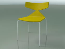 Stackable chair 3701 (4 metal legs, Yellow, V12)