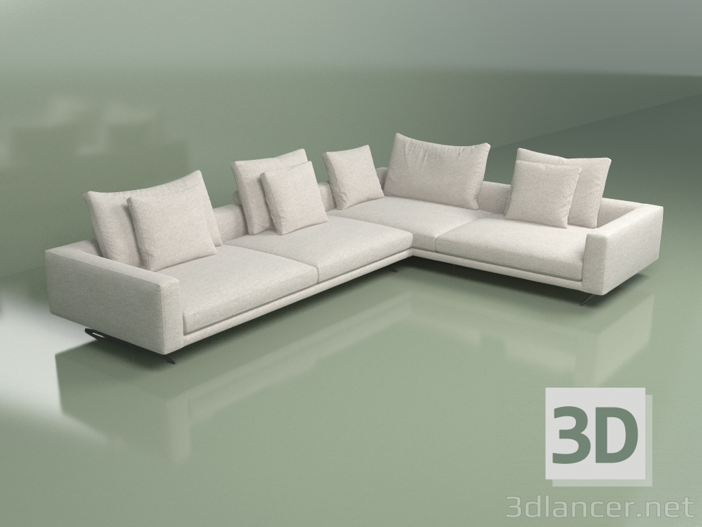 modèle 3D Canapé d'angle Hermès 3 - preview