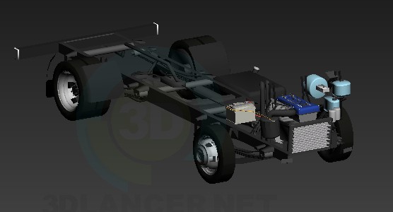 modèle 3D châssis + moteur - preview