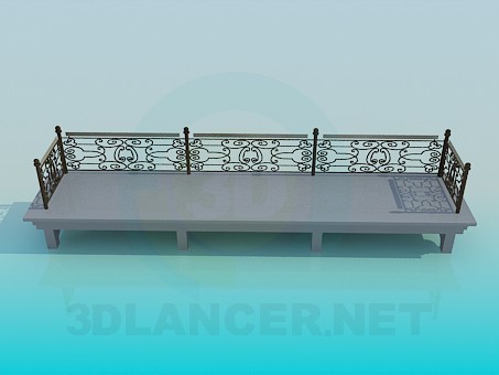 modèle 3D Banc de Сoncrete - preview