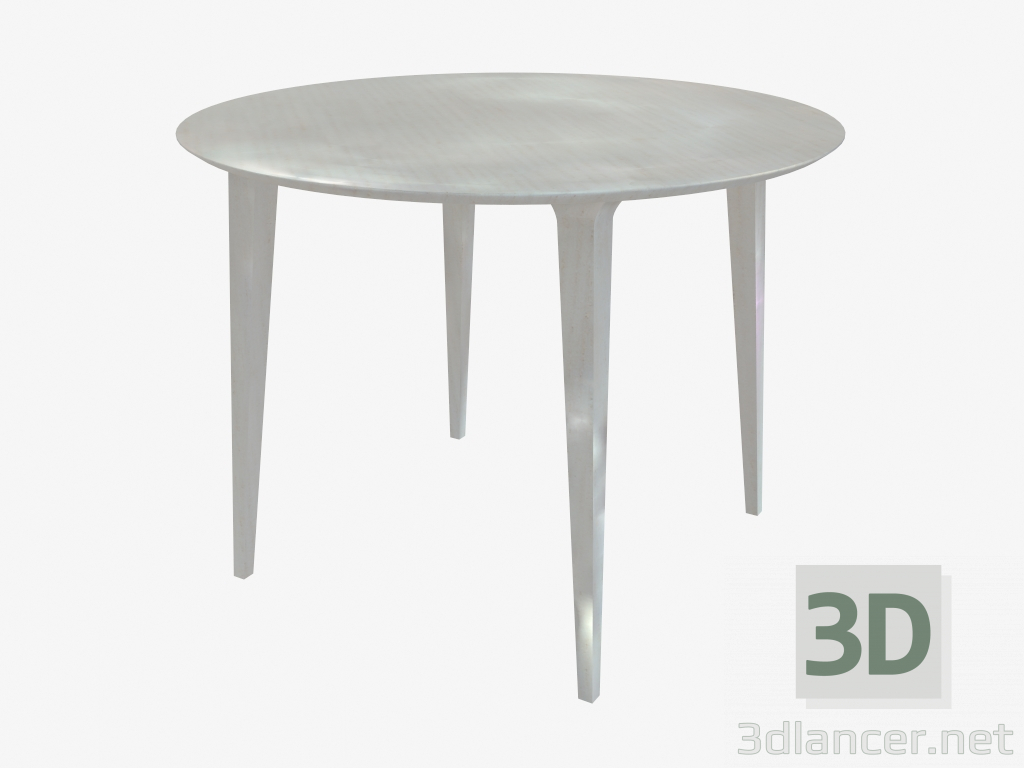3d model Mesa de comedor redonda (fresno teñido blanco D100) - vista previa