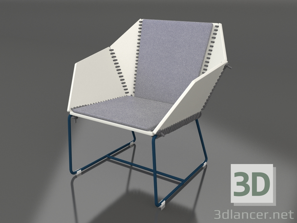 3d model Club chair (Grey blue) - preview