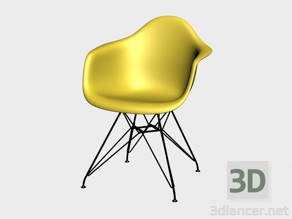 modello 3D Poltrona in plastica Eames DAR - anteprima
