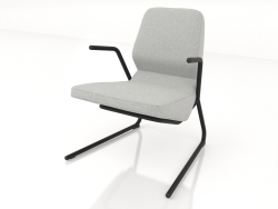 Armchair on cantilever legs D25 mm with armrests