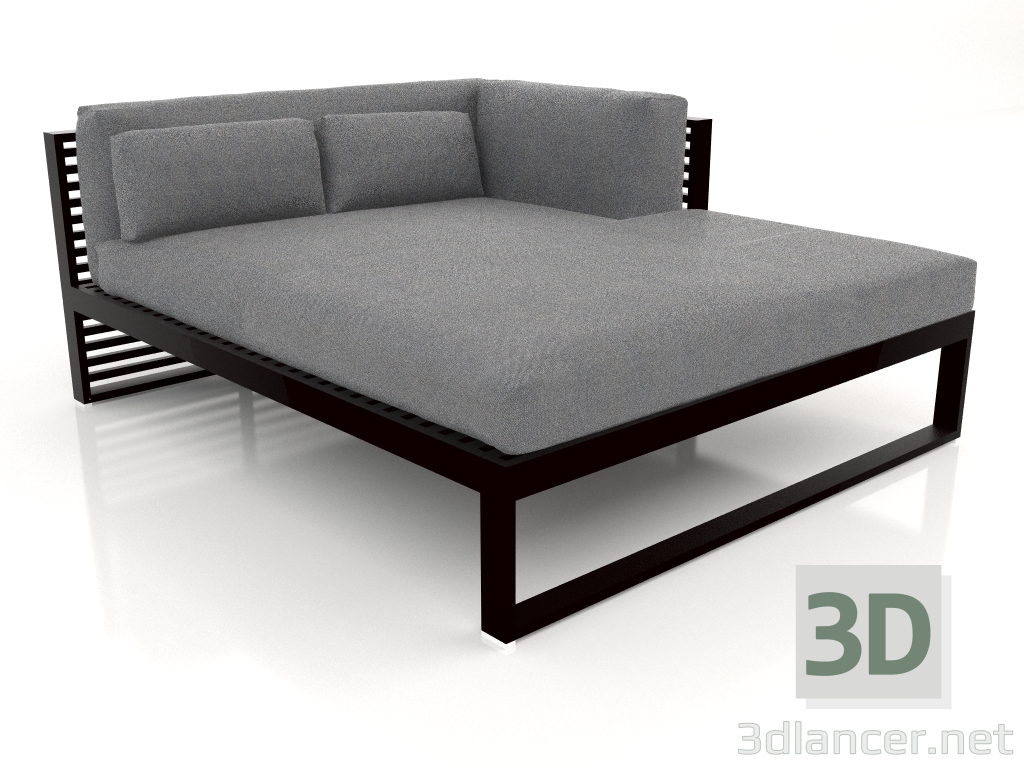 modèle 3D Canapé modulable XL, section 2 droite (Noir) - preview